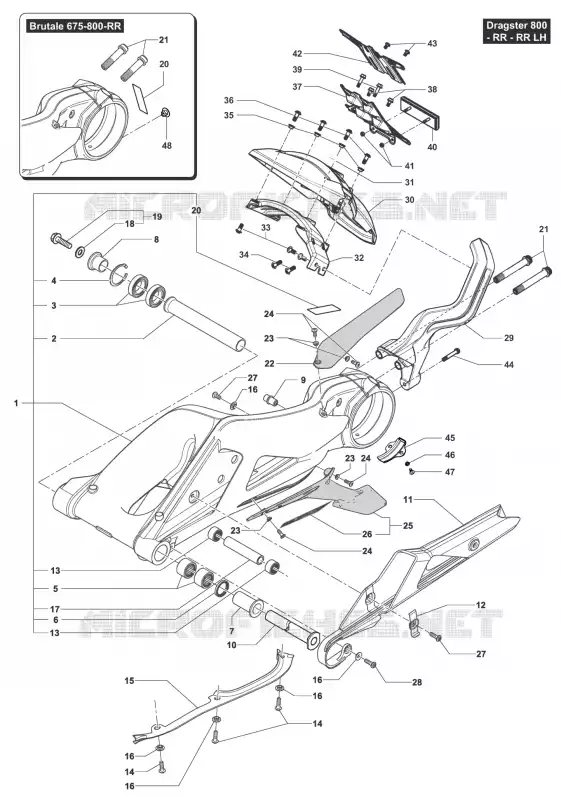 BRAS OSCILLANT  MV Agusta moto BRUTALE 2014 BRUTALE 675  BRUTALE 675