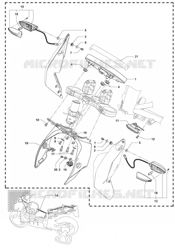 COMPTEUR - CLIGNOTANTS MV Agusta moto BRUTALE 2014 BRUTALE 675  BRUTALE 675