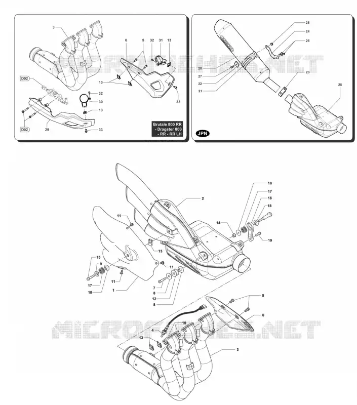 ECHAPPEMENT MV Agusta moto BRUTALE 2013 BRUTALE 675  BRUTALE 675