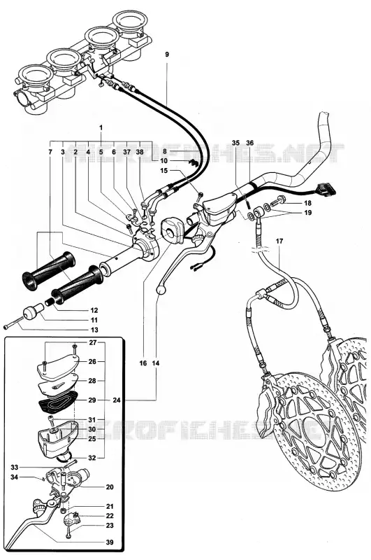 GUIDON DROIT MV Agusta moto BRUTALE 2006 BRUTALE 910S  BRUTALE 910S