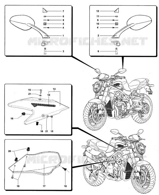 RETROVISEURS - COUVERCLES MV Agusta moto BRUTALE 2006 BRUTALE 910S  BRUTALE 910S