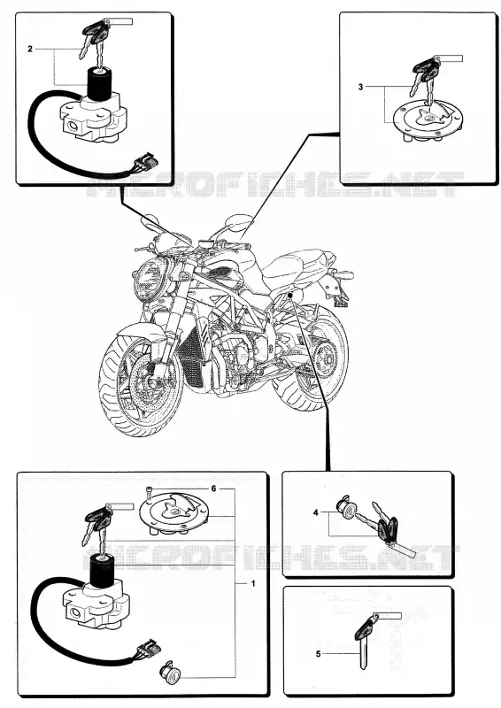 SERRURES MV Agusta moto BRUTALE 2007 BRUTALE 910S  BRUTALE 910S