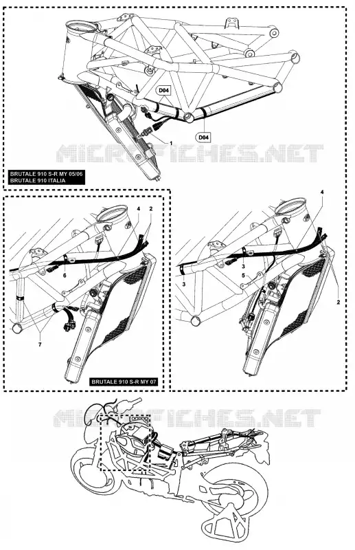 SYSTÈME ELECTRIQUE 2 MV Agusta moto BRUTALE 2007 BRUTALE 910S  BRUTALE 910S