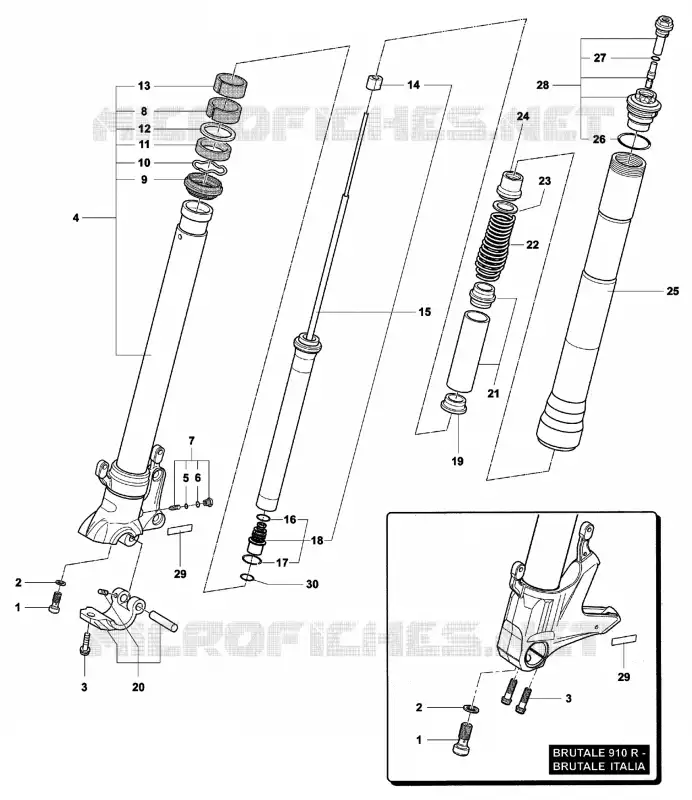 BRAS DE FOURCHE GAUCHE MV Agusta moto BRUTALE 2007 BRUTALE 910R  BRUTALE 910R