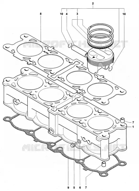 CYLINDRE - PISTON MV Agusta moto BRUTALE 2007 BRUTALE 910R  BRUTALE 910R
