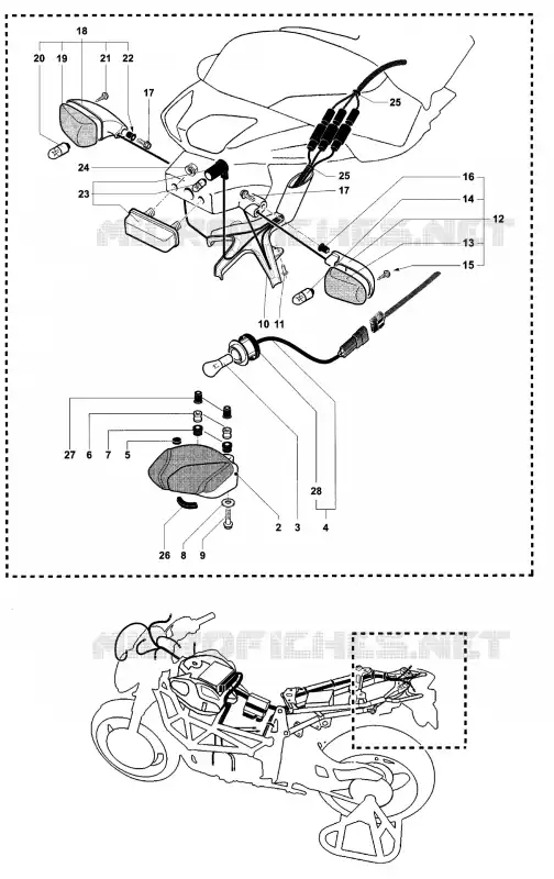 FEU ARRIERE - CLIGNOTANTS MV Agusta moto BRUTALE 2007 BRUTALE 910R  BRUTALE 910R