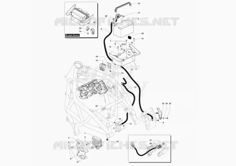 BATTERIE - REGULATEUR MV Agusta moto BRUTALE 2021 BRUTALE ROSSO - RR - SCS  BRUTALE ROSSO - RR - SCS