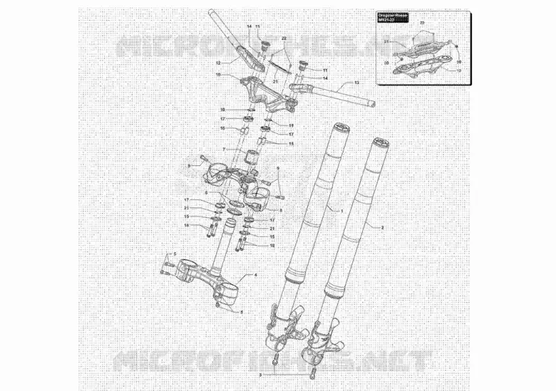 FOURCHE ET GUIDON MV Agusta moto DRAGSTER 2021 DRAGSTER ROSSO - RR - RR SCS - RC SCS  DRAGSTER ROSSO - RR - RR SCS - RC SCS