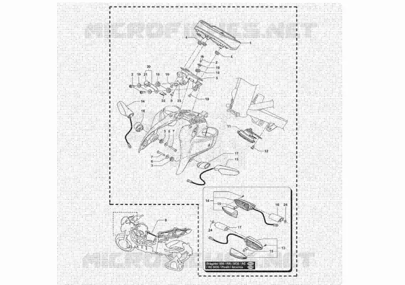 FAISCEAU ELECTRIQUE ET COMPTEUR MV Agusta moto DRAGSTER 2020 DRAGSTER RR - RC - SCS - RC SCS - RR PIRELLI - RR AMERICA  DRAGSTER RR - RC - SCS - RC SCS - RR PIRELLI - RR AMERICA