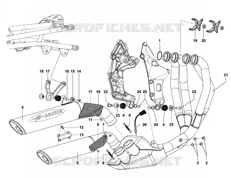 ECHAPPEMENT MV Agusta moto BRUTALE 2009 BRUTALE 1078RR  BRUTALE 1078RR