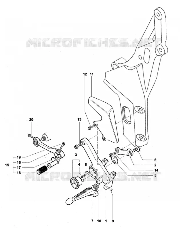 REPOSE PIED GAUCHE MV Agusta moto BRUTALE 2009 BRUTALE 1078RR  BRUTALE 1078RR