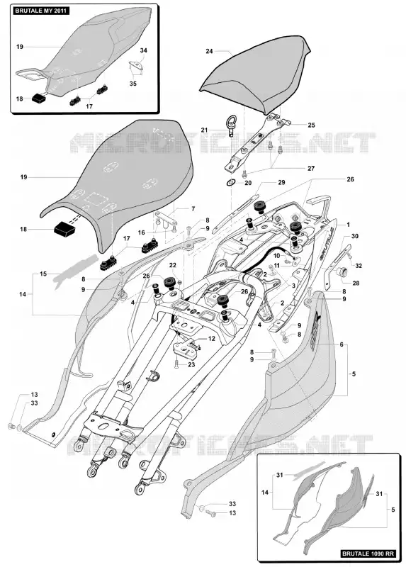 CARENAGE ARRIERE  MV Agusta moto BRUTALE 2012 BRUTALE 920  BRUTALE 920