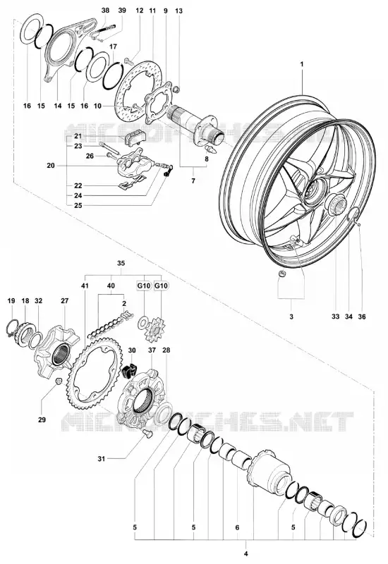 ROUE ARRIERE MV Agusta moto BRUTALE 2012 BRUTALE 920  BRUTALE 920