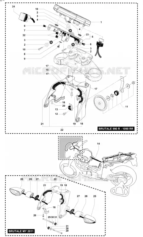 COMPTEUR - CLIGNOTANTS MV Agusta moto BRUTALE 2011 BRUTALE 1090RR  BRUTALE 1090RR
