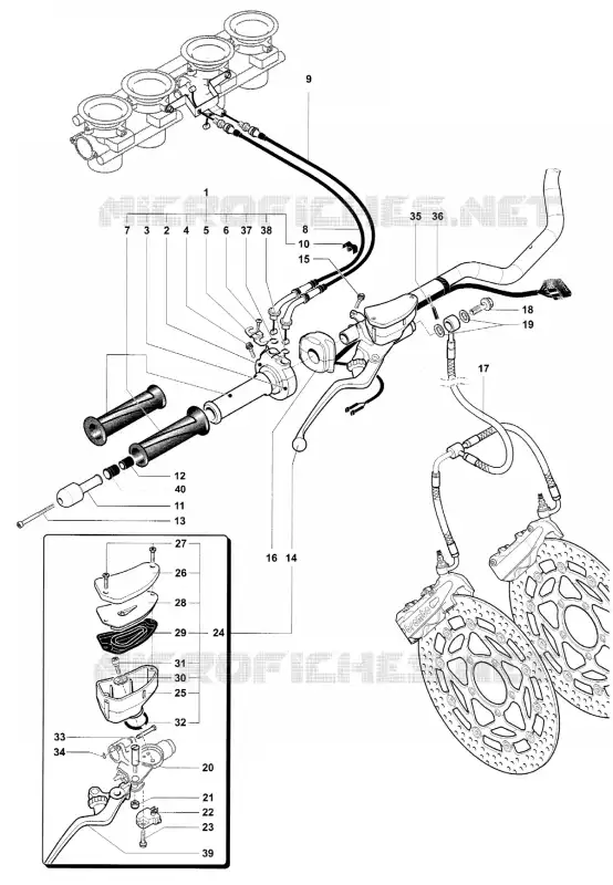 GUIDON DROIT MV Agusta moto BRUTALE 2011 BRUTALE 1090RR  BRUTALE 1090RR