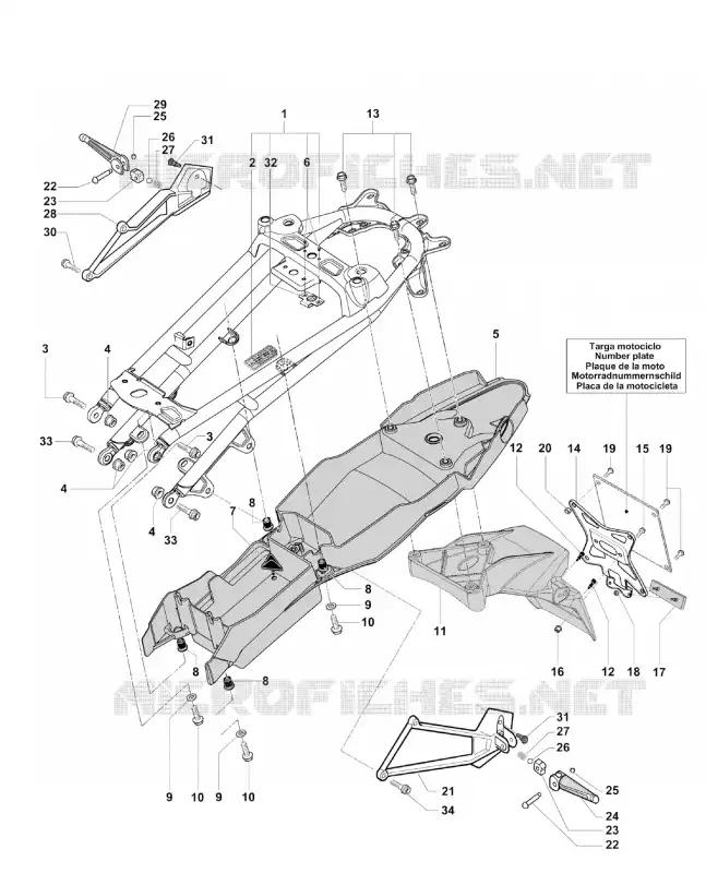 BOUCLE ARRIERE DE CADRE  MV Agusta moto BRUTALE 2012 BRUTALE 1090R  BRUTALE 1090R