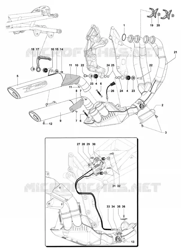 ECHAPPEMENT MV Agusta moto BRUTALE 2013 BRUTALE 1090RR  BRUTALE 1090RR