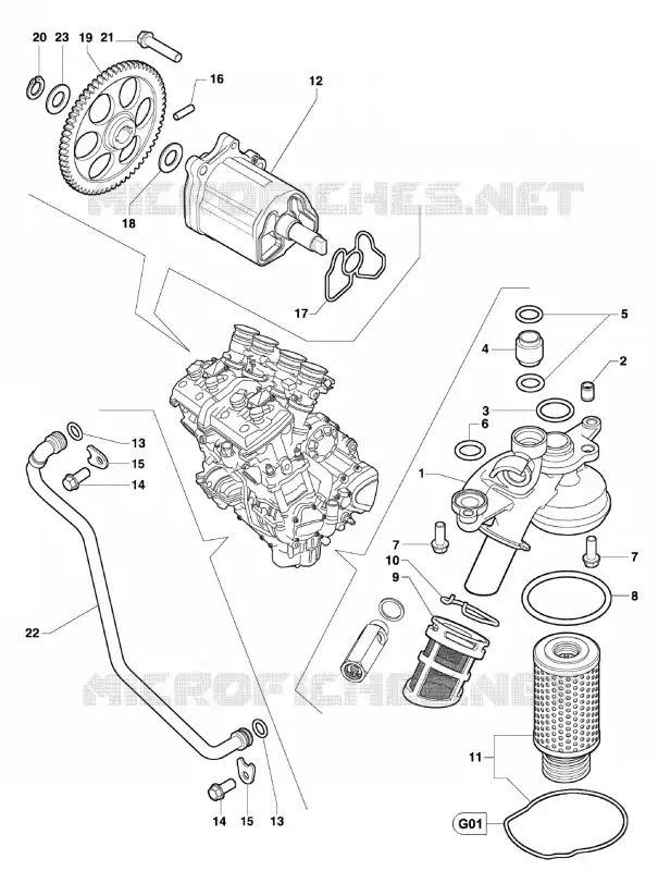 POMPE A HUILE MV Agusta moto BRUTALE 2013 BRUTALE 1090RR  BRUTALE 1090RR