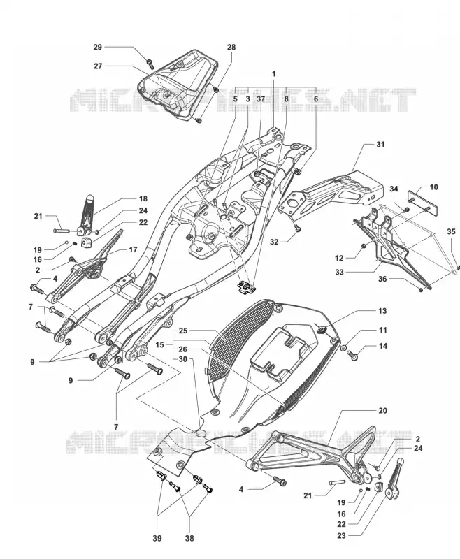 BOUCLE ARRIERE DE CADRE  MV Agusta moto F3 2015 F3 675  F3 675
