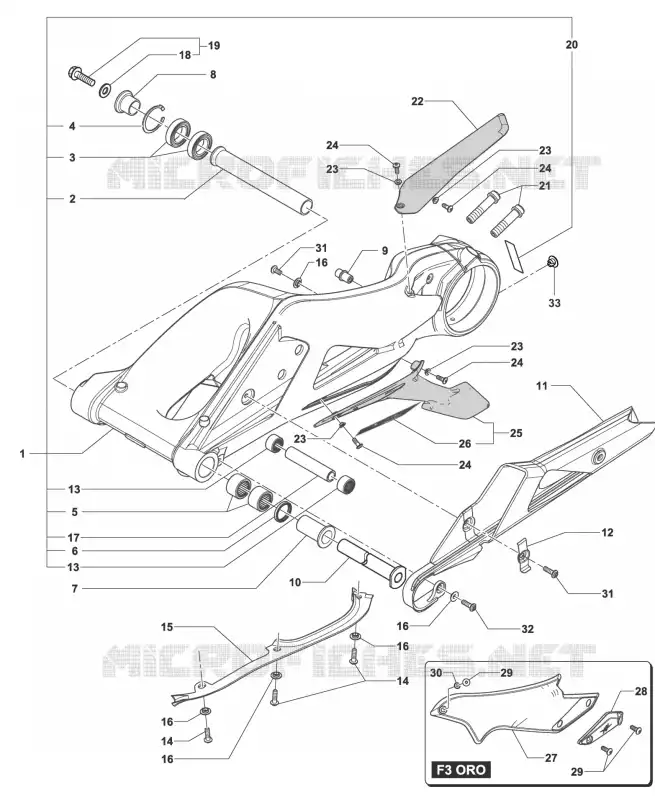 BRAS OSCILLANT  MV Agusta moto F3 2016 F3 675  F3 675