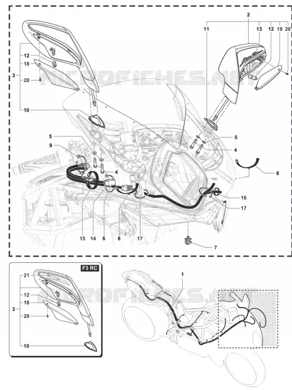 FAISCEAU ELECTRIQUE - RETROVISEURS MV Agusta moto F3 2015 F3 675  F3 675