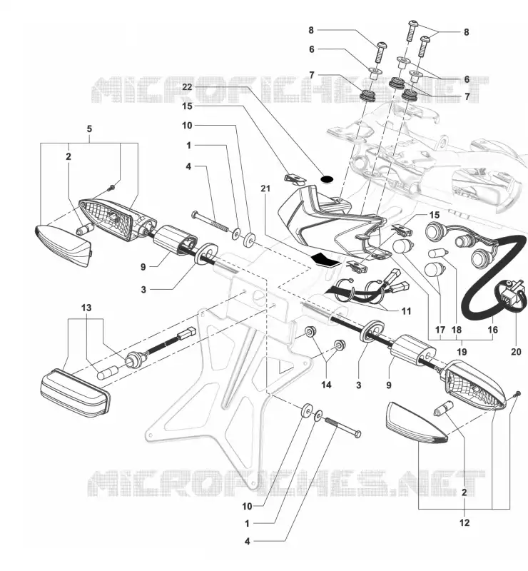 FEU ARRIERE - CLIGNOTANTS MV Agusta moto F3 2014 F3 675  F3 675