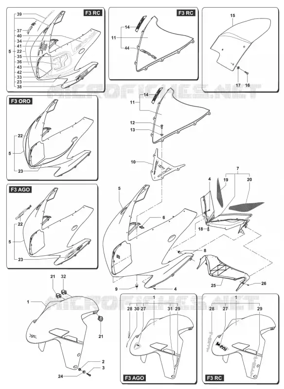 GARDE BOUE - CAPOT MV Agusta moto F3 2014 F3 675  F3 675