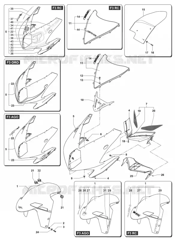 CARENAGE AVANT - GARDE BOUE MV Agusta moto F3 2014 F3 800  F3 800