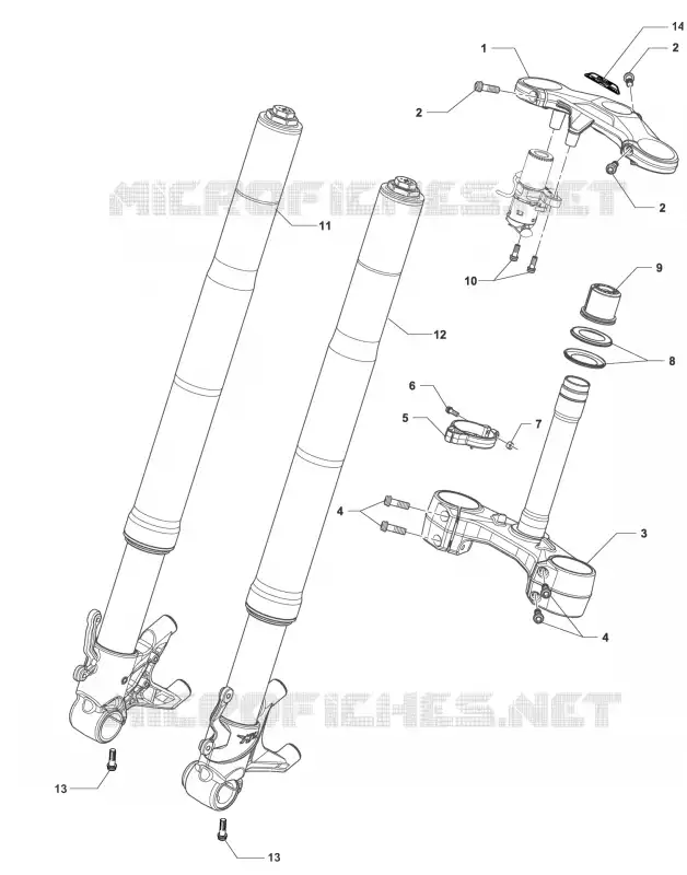 FOURCHE MV Agusta moto F3 2013 F3 800  F3 800