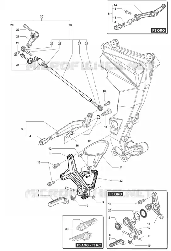 REPOSE PIED GAUCHE MV Agusta moto F3 2015 F3 800  F3 800
