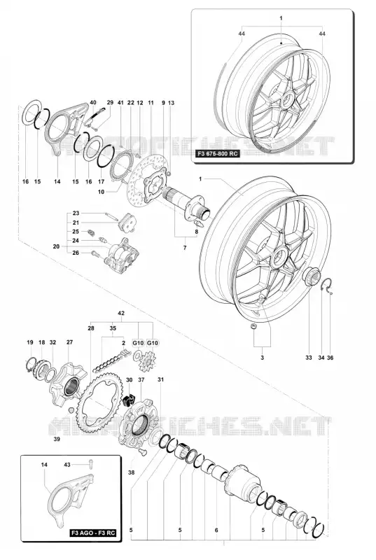 ROUE ARRIERE MV Agusta moto F3 2016 F3 800  F3 800