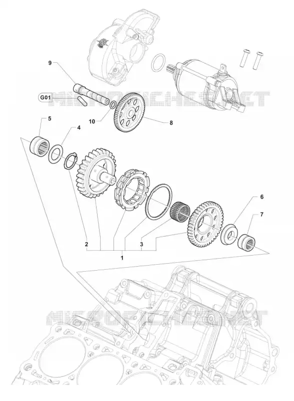ROUE LIBRE / PIGNON DE DEMARREUR MV Agusta moto F3 2015 F3 800  F3 800