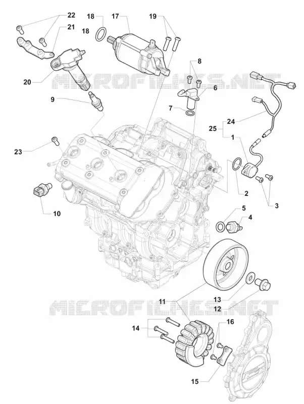 SYSTÈME ELECTRIQUE MOTEUR MV Agusta moto F3 2014 F3 800  F3 800