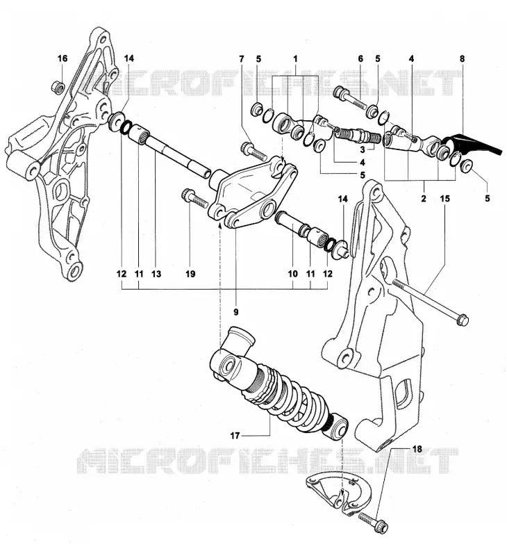 AMORTISSEUR ARRIERE MV Agusta moto F4 2000 F4 750 SERIE ORO  F4 750 SERIE ORO