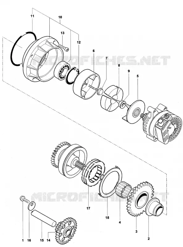 ROUE LIBRE / PIGNON DE DEMARREUR MV Agusta moto F4 2000 F4 750 SERIE ORO  F4 750 SERIE ORO