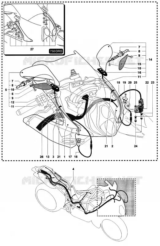 FAISCEAU ELECTRIQUE - RETROVISEURS MV Agusta moto F4 2000 F4 750S  F4 750S