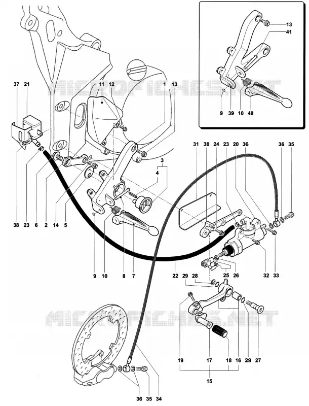 REPOSE PIED DROIT MV Agusta moto F4 2000 F4 750S  F4 750S