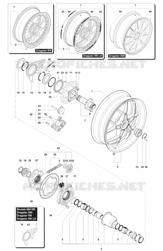 ROUE ARRIERE MV Agusta moto BRUTALE 2016 BRUTALE 800RR  BRUTALE 800RR