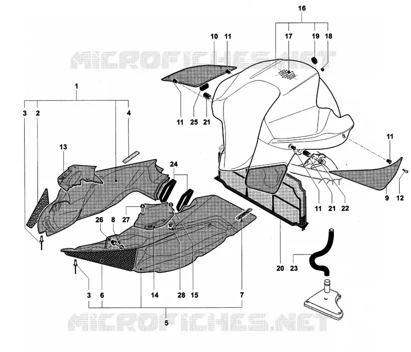BOITIER DE FILTRE A AIR MV Agusta moto F4 1999 F4 750S 1+1  F4 750S 1+1