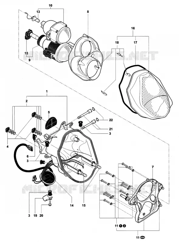 PHARE MV Agusta moto F4 2000 F4 750S 1+1  F4 750S 1+1