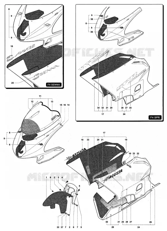 CARENAGES MV Agusta moto F4 2002 F4 750S  F4 750S