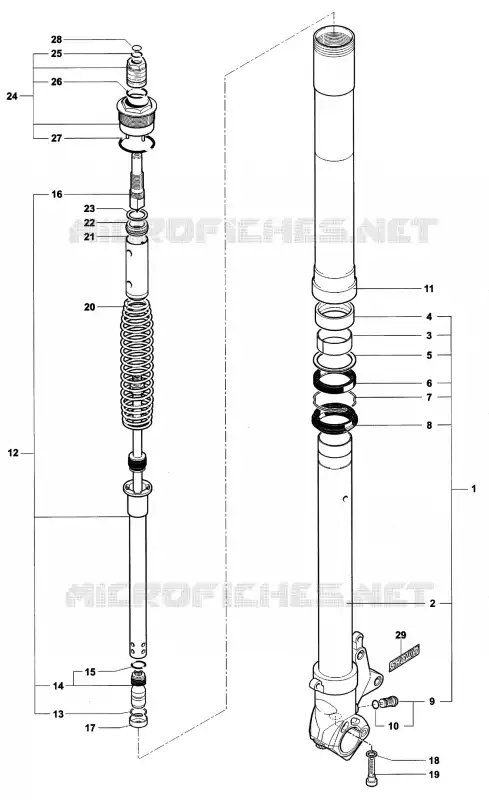 BRAS DE FOURCHE GAUCHE MV Agusta moto F4 2003 F4 750S 1+1  F4 750S 1+1