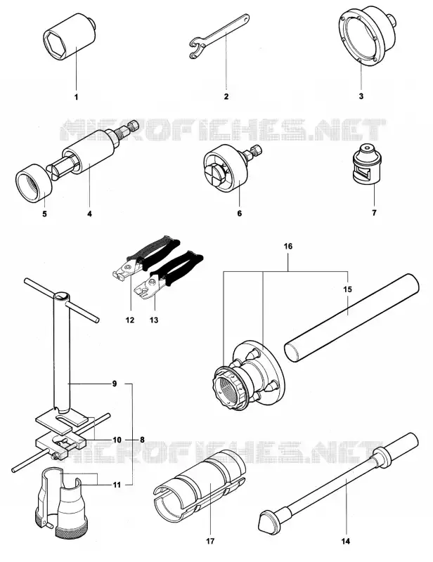 OUTILS DE MAINTENANCE PARTIE CYCLE 1 MV Agusta moto F4 2002 F4 750 SPR  F4 750 SPR