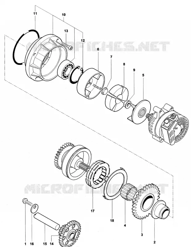 ROUE LIBRE / PIGNON DE DEMARREUR MV Agusta moto F4 2002 F4 750 SPR  F4 750 SPR