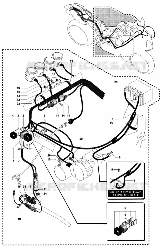 SYSTÈME ELECTRIQUE 1 MV Agusta moto F4 2002 F4 750 SPR  F4 750 SPR