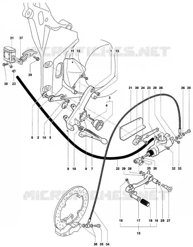 REPOSE PIED DROIT MV Agusta moto F4 2005 F4 AGO  F4 AGO