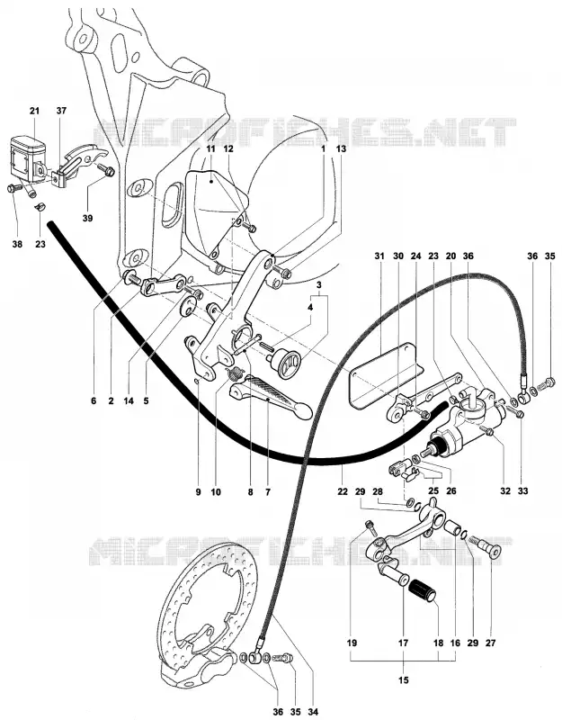 REPOSE PIED DROIT MV Agusta moto F4 2004 F4 TAMBURINI  F4 TAMBURINI