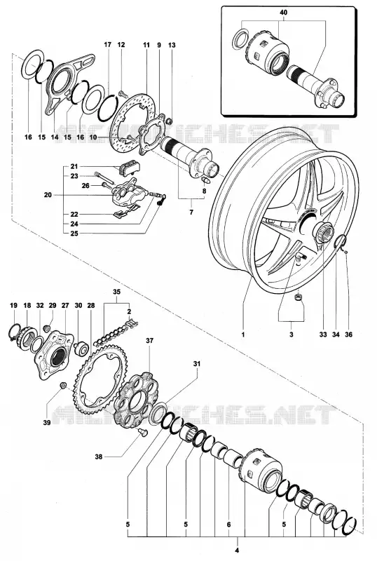 ROUE ARRIERE MV Agusta moto F4 2004 F4 TAMBURINI  F4 TAMBURINI