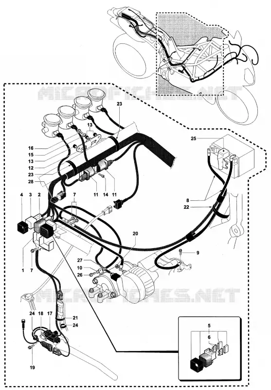 SYSTÈME ELECTRIQUE 1 MV Agusta moto F4 2004 F4 TAMBURINI  F4 TAMBURINI