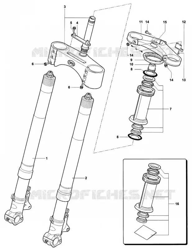 FOURCHE MV Agusta moto F4 2005 F4 1000S  F4 1000S